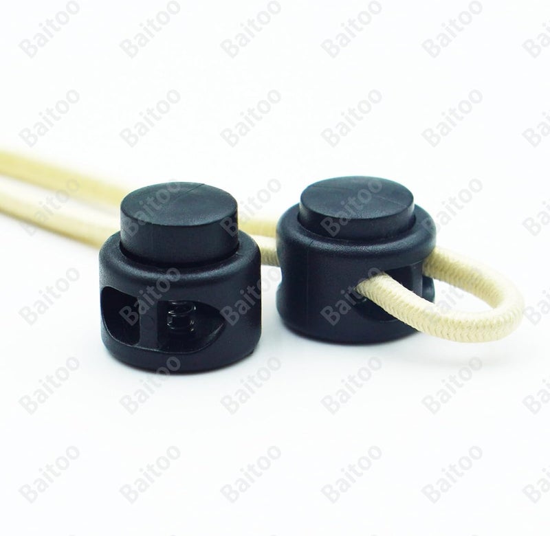 Baitoo Toggles for Drawstrings,Double and Single Hole Spring Cord Locks Toggles Cord Plastic Ends Stopper for Paracord Rope - Image 4